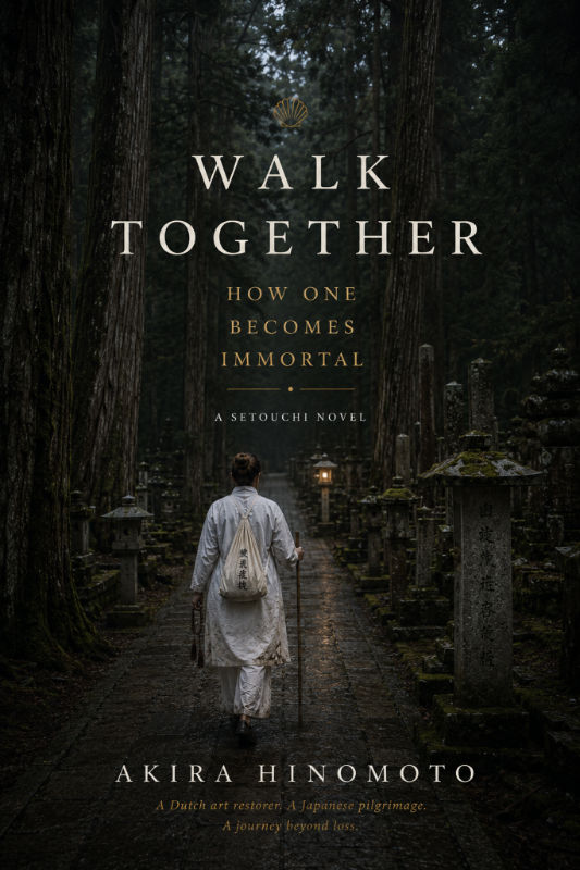 Walk Together — How One Becomes Immortal. A novel by Akira Mii. Book cover.